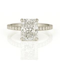14kT IGI Certified 2.91 White Gold Diamond ring with 0.4 Accent Stones
