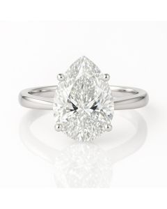 10KT IGI Certified Pear Brilliant 3.92CT Diamond Ring with 0.18 Hidden Halo.
