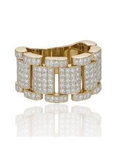 10KT Gold Men's Fashion Ring with 2.06 CT Lab Diamonds - 12.1 Grams - 25.14mm Wide