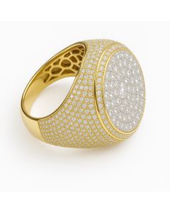 10KT White Gold Men’s Diamond Fashion Ring with 2.81CTW - 13.57 Grams - 25mm Wide