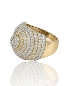 10KT Two-Tone Gold Men's Diamond Ring with 3.95 CTW - 9.45 Grams - 25mm Wide