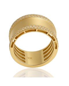 10K Yellow Gold Men’s Diamond Ring 0.60CTW 12mm Wide 6.4g