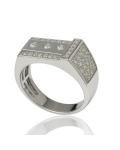 10K White Gold Men's Diamond Ring 0.67 CTW- 7.45g and 23.79 wide