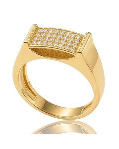 10K Yellow Gold Men's Diamond Ring 0.60 CTW – 5.75g, 24mm Wide, Size 10