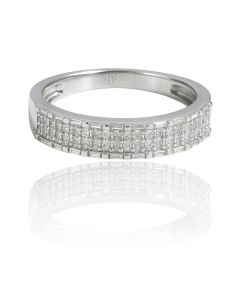 10KT White Gold Men Diamond Band with 0.48 CTW – 3.37g, 23.72mm Wide