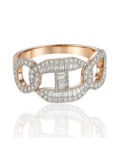 10KT White Gold Linked Men's Diamond Ring – 1.00 CTW, 6.84g, 23.40mm Wide