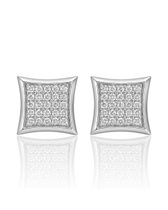 10KT White Gold Studs with 0.24CT Natural Diamonds - 7.82mm wide and 2.0g