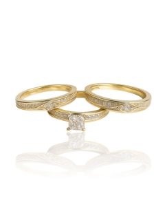 10KT Yellow Gold with 0.50CT Natural Diamonds- TRIO SET