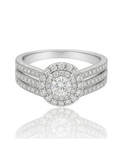10K White Gold with 0.5CT Natural Diamonds - 2.0gram